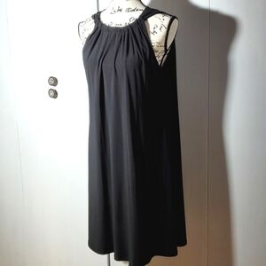 MSK | Women's Little Black Halter Midi Dress Minimalist Neutral Slimming  Sz. M